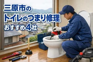 三原市のトイレのつまり修理
